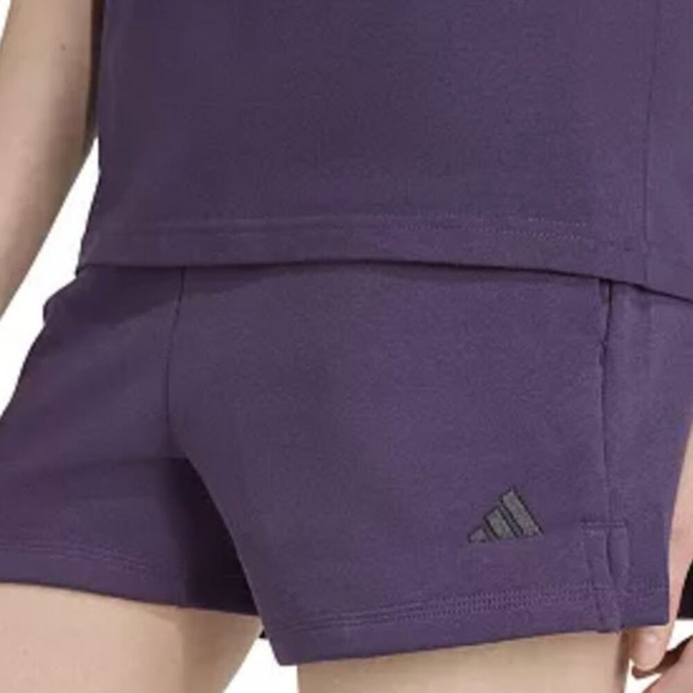 Adidas Womans Essentials 3-Stripes Long Sleeve Training Shirt/Feel Cozy Shorts - Picture 10 of 11